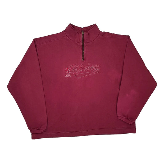 Mickey Mouse Disney Graphic Top - XL Red Cotton