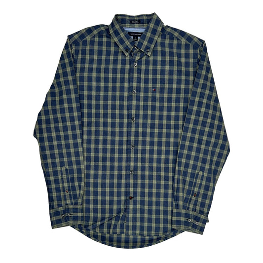 Tommy Hilfiger Checked Shirt - Medium Blue Cotton