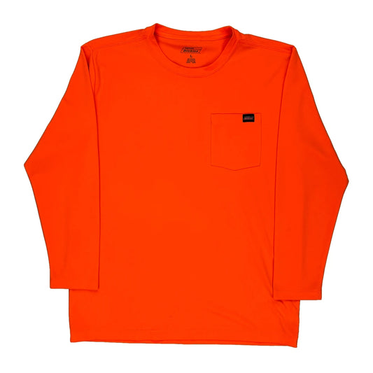 Dickies Long Sleeve T-Shirt - Large Orange Polyester