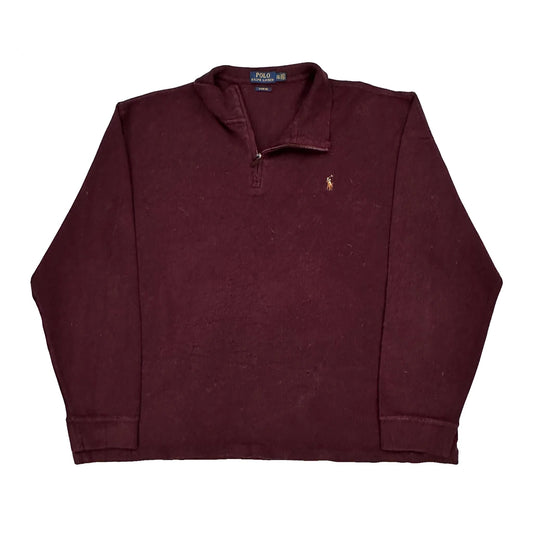 Polo By Ralph Lauren 1/4 Zip - 2XL Burgundy Cotton