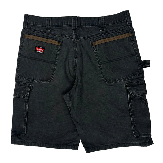 Wrangler Cargo Shorts - 36W 11L Black Cotton