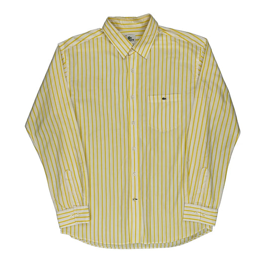 Lacoste Striped Shirt - XL White Cotton