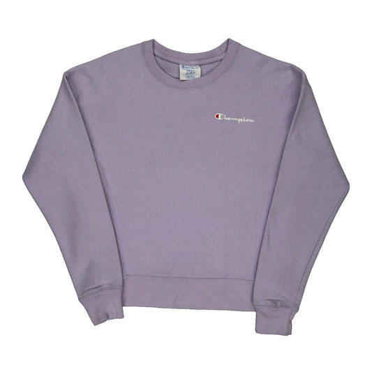 Reverse Weave Champion Sweatshirt - Small Purple Cotton Blend