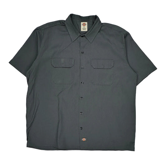 Dickies Short Sleeve Shirt - XL Grey Polyester Blend