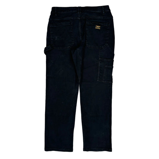 Cat Double Knee Carpenter Trousers - 32W 32L Black Cotton