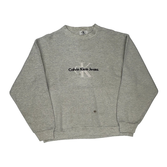 Calvin Klein Jeans Sweatshirt - XL Grey Cotton Blend