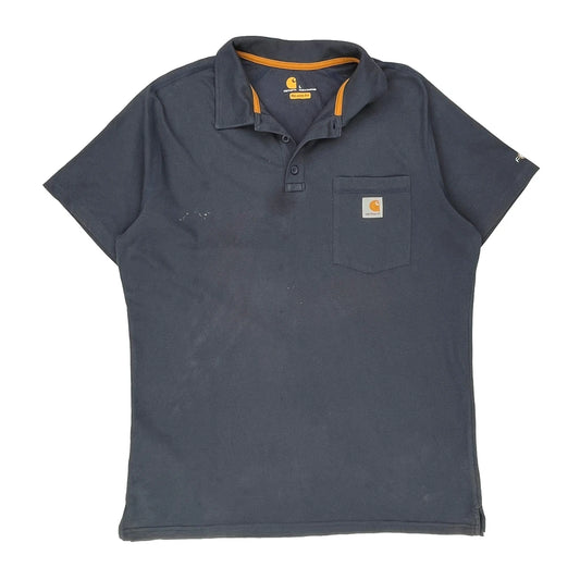 Carhartt Polo Shirt - Large Grey Cotton