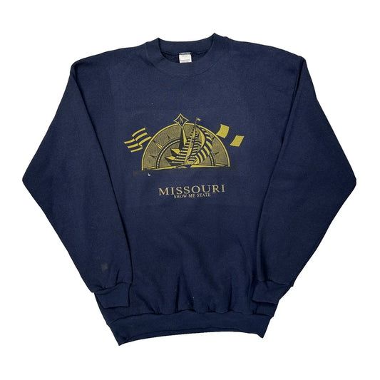 Logo 7 Nfl Sweatshirt - Large Navy Cotton Blend