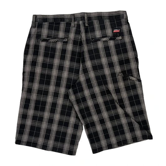 Dickies Checked Shorts - 34W 12L Black & White Cotton