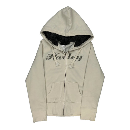 Harley Davidson Hoodie - Medium Cream Cotton