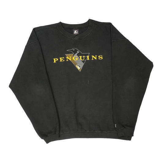 Penguins Starter Sweatshirt - XL Black Cotton