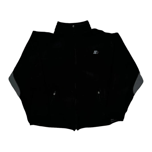 Vintage Starter Fleece Jacket - Medium Black Polyester