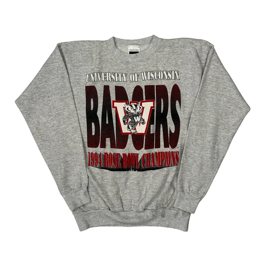 Vintage 1994 University Of Wisconsin Badgers Tultex College Sweatshirt - Large Grey Cotton