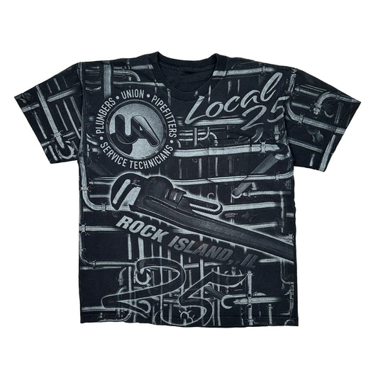 Local 25 Graphic T-Shirt - Large Black Cotton