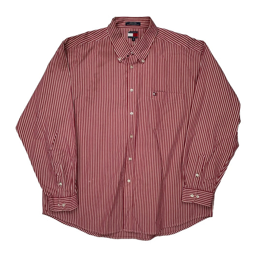 Tommy Hilfiger Striped Shirt - 2XL Red Cotton