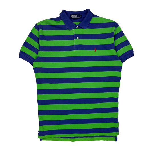 Polo By Ralph Lauren Striped Polo Shirt - Medium Blue Cotton