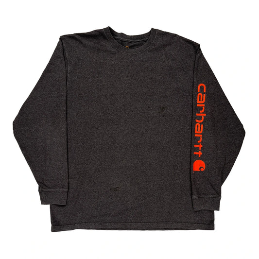 Carhartt Long Sleeve T-Shirt - XL Grey Cotton Blend