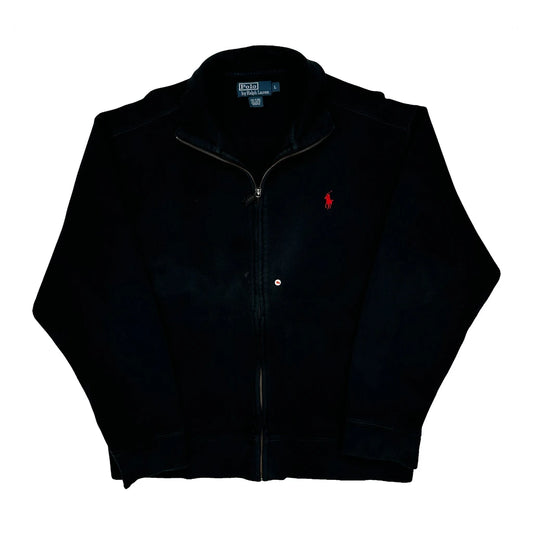 Polo By Ralph Lauren Track Jacket - Large Black Cotton