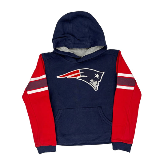 Age 10-12 New England Patriots Nfl Football Hoodie - Medium Navy Cotton