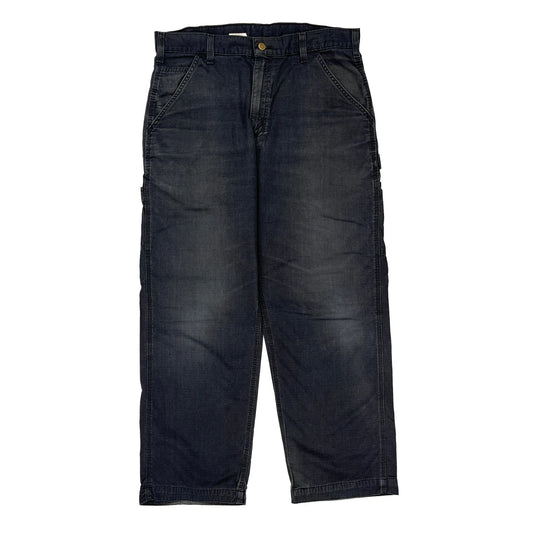 Carhartt Carpenter Trousers - 34W 30L Dark Wash Cotton Blend