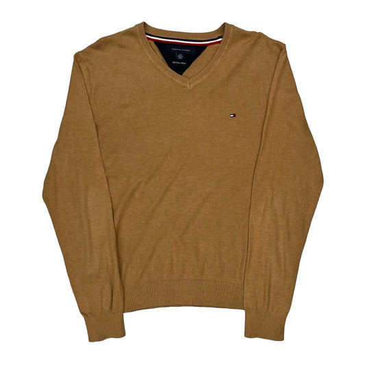 Soft Cotton Blend Tommy Hilfiger Jumper - Large Brown Cotton Blend