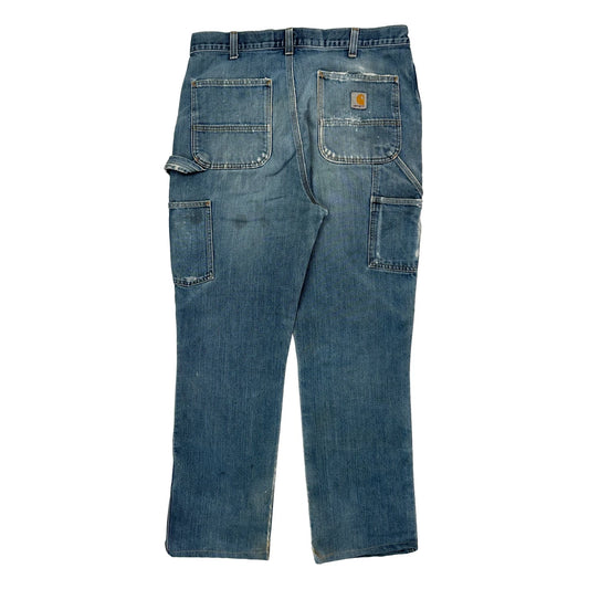 Vintage Carhartt Double Knee Carpenter Jeans - 34W 31L Blue Cotton Blend