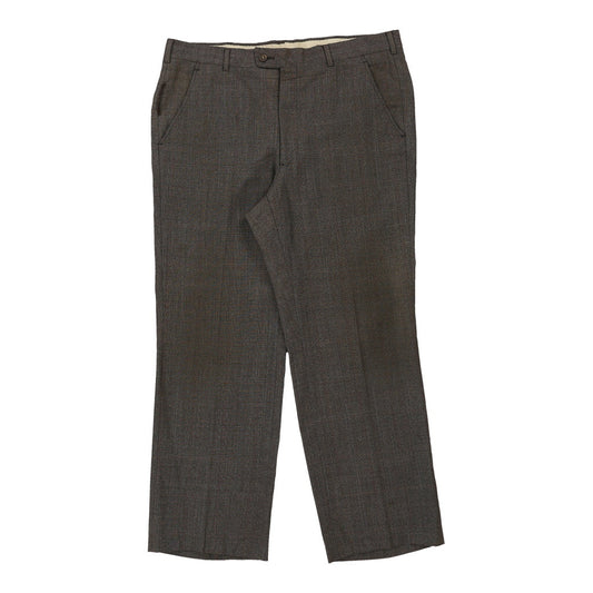 Christian Dior Checked Trousers - 37W 29L Brown Wool