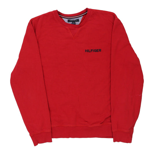 Vintage red Tommy Hilfiger Sweatshirt - mens x-large