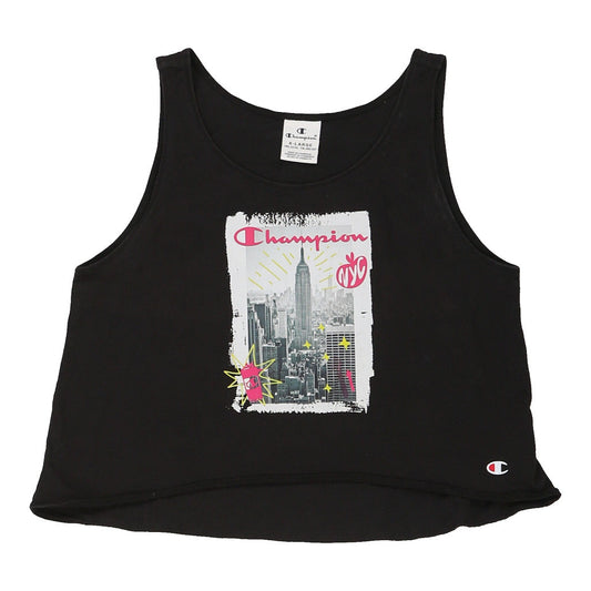 Vintage black Age 13-14 Champion Varsity Jacket - girls x-large