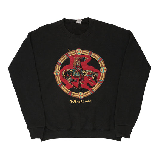 Vintage black Made in USA Fruit Of The Loom Sweatshirt - mens xx-large