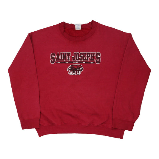 Vintage red Saint Josephs Hawks Gildan Sweatshirt - mens large