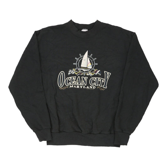 Vintage black Made in USA Ocean City Maryland Jerzees Sweatshirt - mens medium