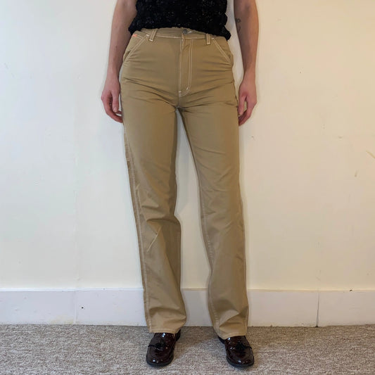Vintage beige Fiorucci Carpenter Trousers - womens 27" waist