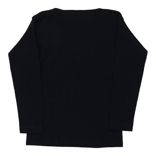 Vintage Liabel Long Sleeve T-Shirt - Medium Navy Wool Blend