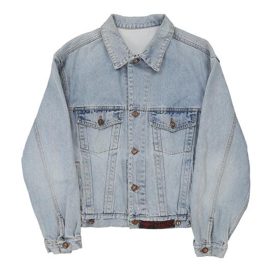 Vintage Chess Denim Jacket - Large Blue Cotton