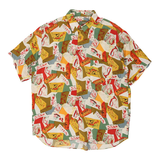 Vintage multicoloured Leader Patterned Shirt - mens x-large