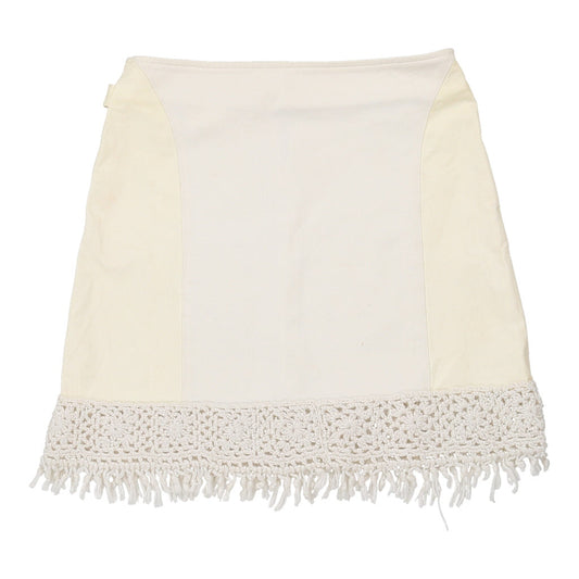 Vintage Cristina Effe Mini Skirt - 28W UK 8 White Cotton Blend