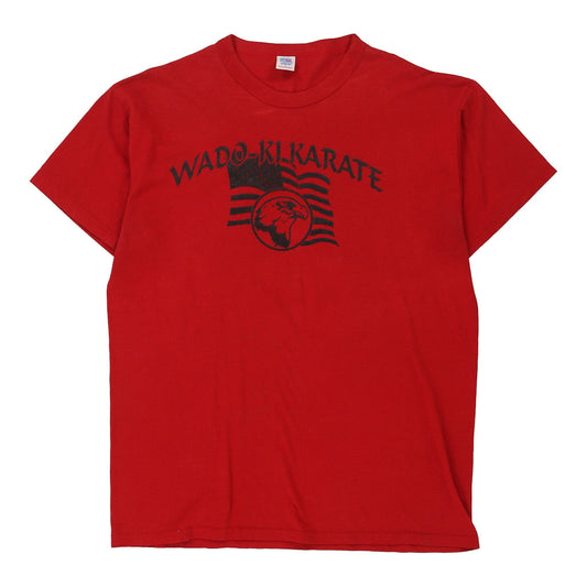 Vintage Russell Athletic Graphic T-Shirt - Large Red Cotton