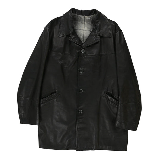 Vintage black Unbranded Leather Jacket - mens x-large