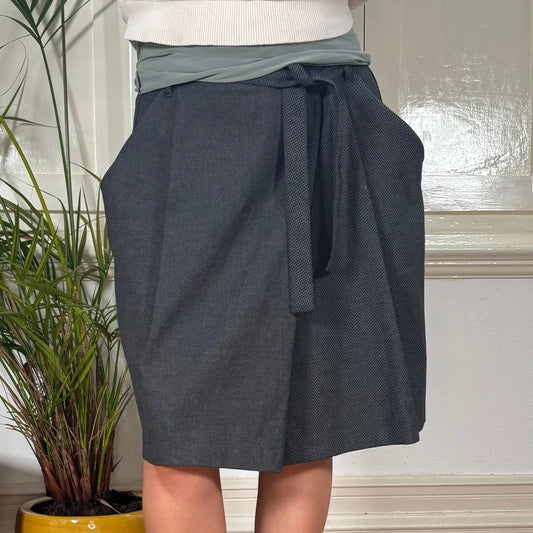 Vintage grey Sisley Mini Skirt - womens 28" waist