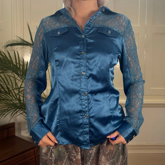 Vintage blue N&P Shirt - womens medium