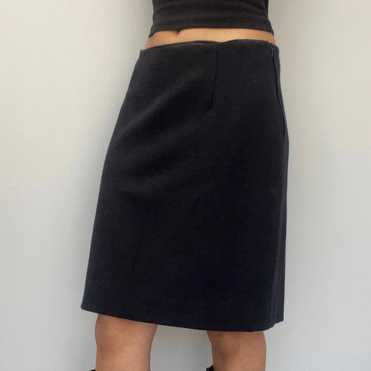 Moschino Mini Skirt - 28W UK 8 Black Angora Blend