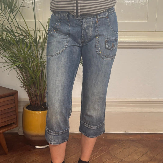 Vintage blue X-Cape Denim Shorts - womens 28" waist