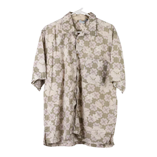 Vintage Unbranded Floral Hawaiian Shirt - Medium Beige Cotton