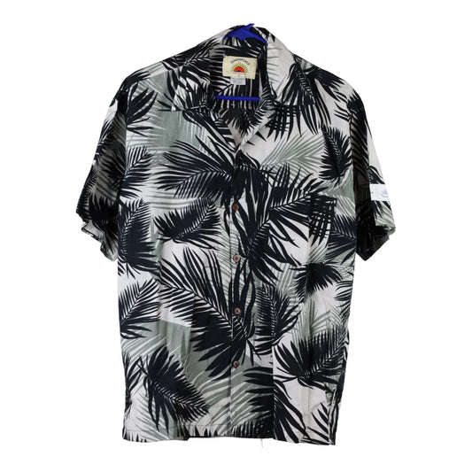 Vintage Sun Drenched Floral Hawaiian Shirt - Small Black Viscose Blend