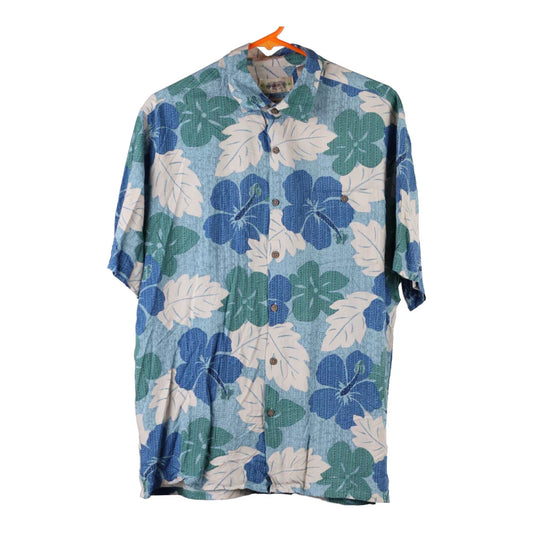 Vintage Campia Floral Hawaiian Shirt - Large Blue Viscose Blend