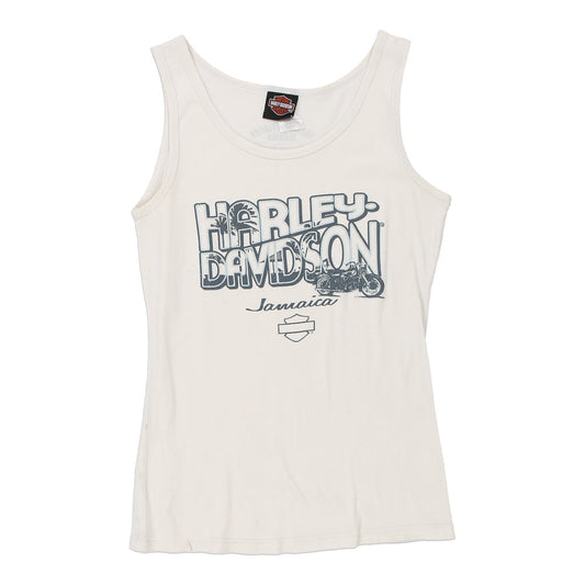 Vintage white Jamaica Harley Davidson Vest - womens large
