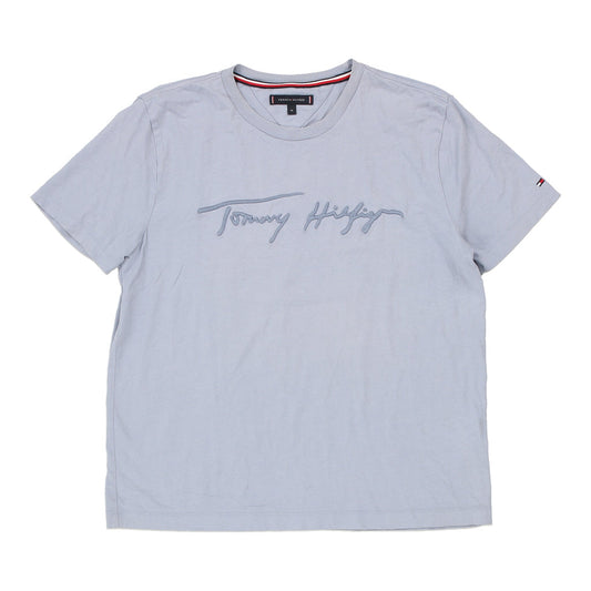Vintage Tommy Hilfiger Spellout T-Shirt - XL Blue Cotton