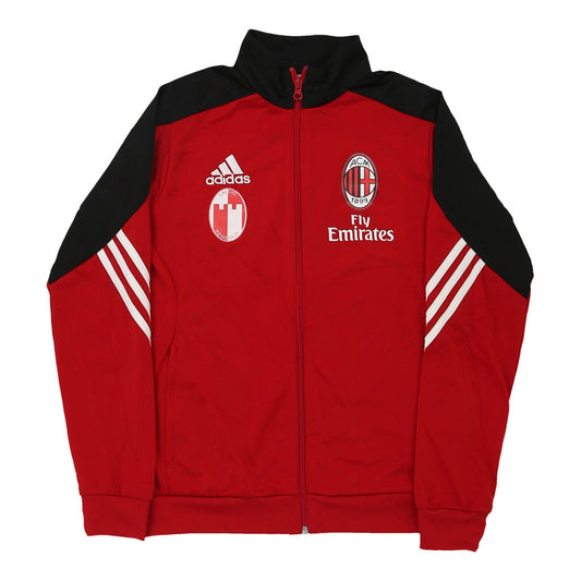 Vintage red Age 13-14 AC Milan Adidas Track Jacket - boys x-large