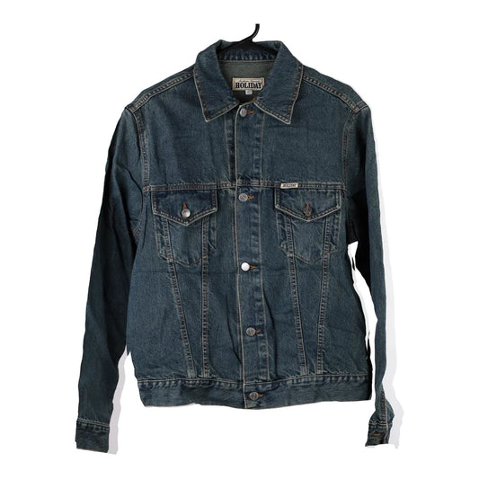 Vintage dark wash Holiday Denim Jacket - mens large